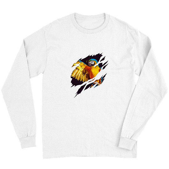 Aesthetic Parrot Macaw with Ripped Effect Long Sleeves