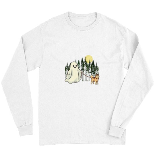 Alaskan Klee Kai Walking ghosts Halloween Funny Kids Long Sleeves