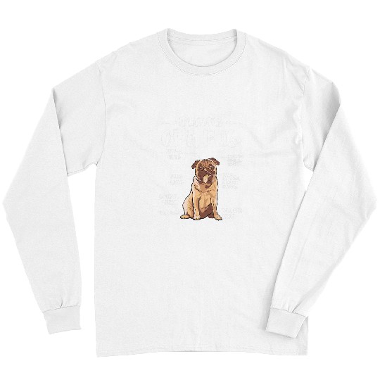 Pug Lover Anatomy Of A Pug for owner or breeder Pugs Dog Long Sleeves