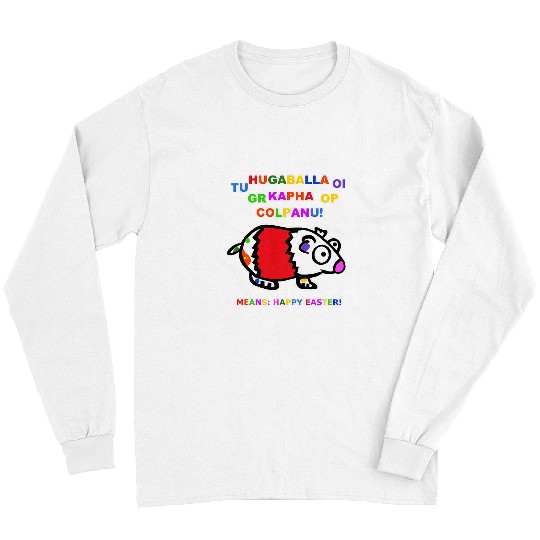 Funny Easter Gifts Cute Guinea Pig Hamster Fun Happy Easter Long Sleeves