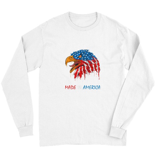 American Flag Patriotic Eagle Made In America Long Sleeves