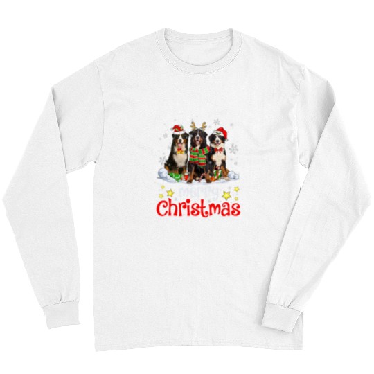 Merry Christmas Cute Bernese Mountain Dog Christmas Squad Long Sleeves