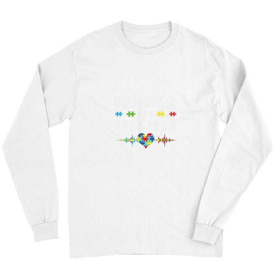 Autism Awareness Raising The Spectrum Graphic Puzzle Pieces Long Sleeves