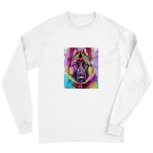 GSD Design Art Fashion Dog Streetwear Colorful German Shepherd Dog Dog Long Sleeves