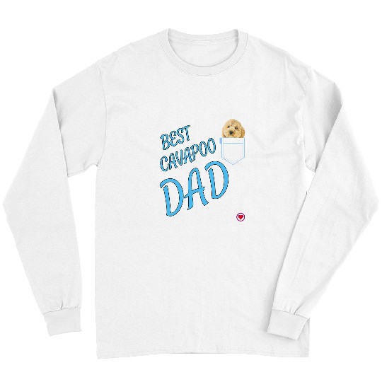 Poodles Cavapoo Dad in pocket Puppy Dog Lover Cute Poodle cross gift Poodle dog Long Sleeves
