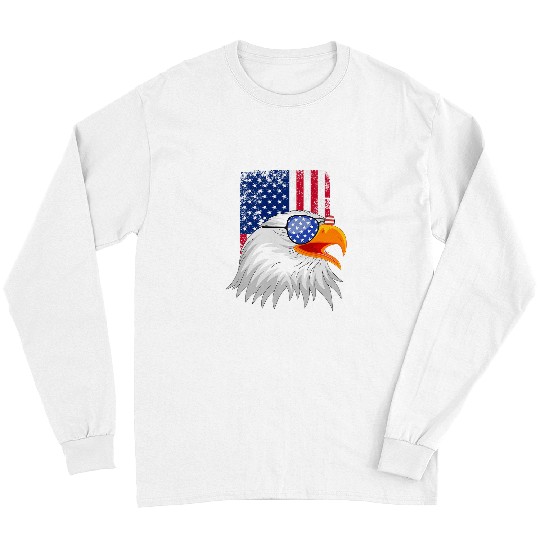 america patriotic or 4th of July or american flag bald eagle Long Sleeves