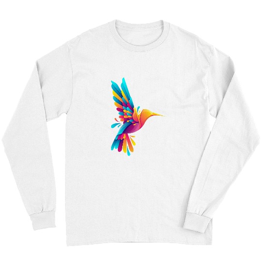 Funny Colorful Hummingbird Design Support Animal Rights Long Sleeves