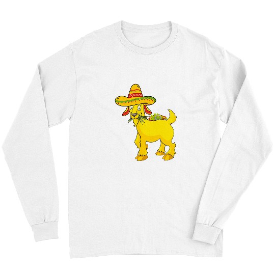 Goats Lover Taco With Mexican Sombrero Cinco De Mayo Goat Long Sleeves