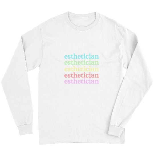 Esthetician Pastel Tones Skincare Lover Retro Esthetician Long Sleeves