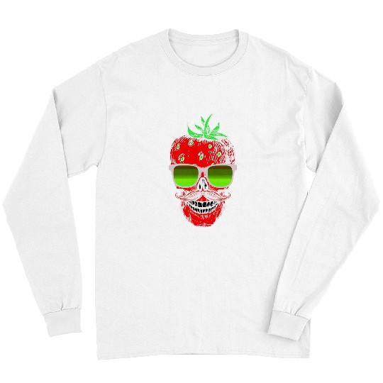 Skeletons Skulls Lover Skeletons Summer feeling hipster Skull strawberry with sunglasses Skull Long Sleeves