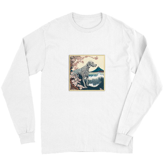 Surrealism Japanese Painting Weimaraner 3 Long Sleeves