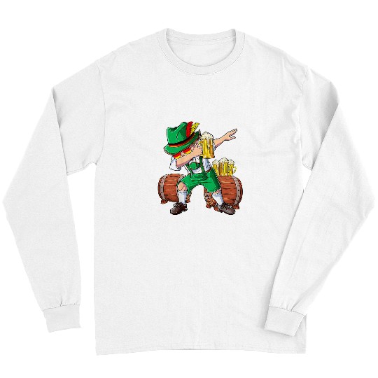 Funny Germany Lederhosen Dabbings Mug Of Beer Oktoberfest Men Long Sleeves