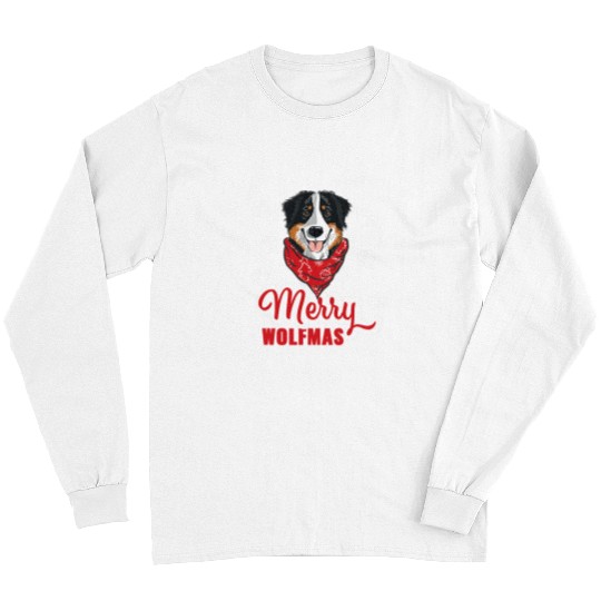 Merry Woofmas Christmas Pajamas Bernese Mountain Dog Long Sleeves