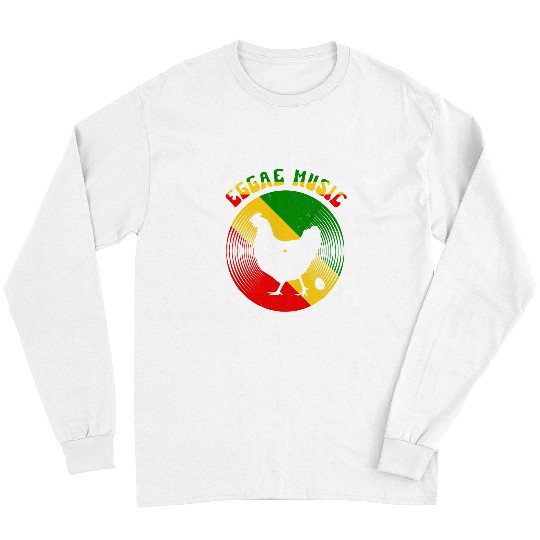 Chicken Lover Funny reggae music chicken egg pun vintages vinyl record Long Sleeves