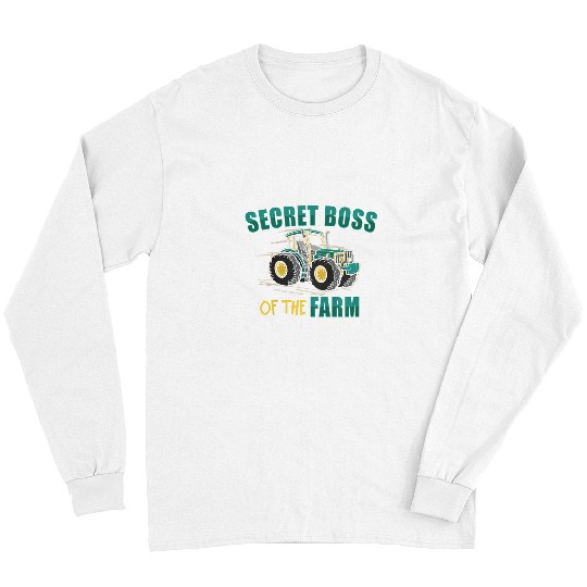 Tractor driving Kids Tractor Boy Young Farmer Secret Boss Of The Farm Long Sleeves