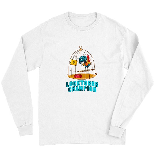 Chicken Lover RED ROOSTER COCK MALE CHASTITY LOCKTOBER CHAMPION CHICKEN Long Sleeves