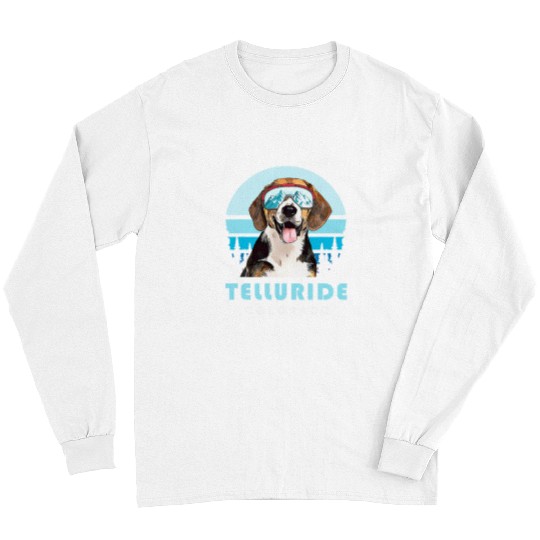 Beagle Winter Skis Telluride Colorado Dog Lover Long Sleeves
