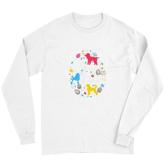 Poodles Happy Easter Cute Easter Eggs Shape Collection Funny Poodle Poodle dog Poodle dog Long Sleeves