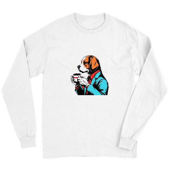 Beagle Coffee Funny Dog Beverage Long Sleeves