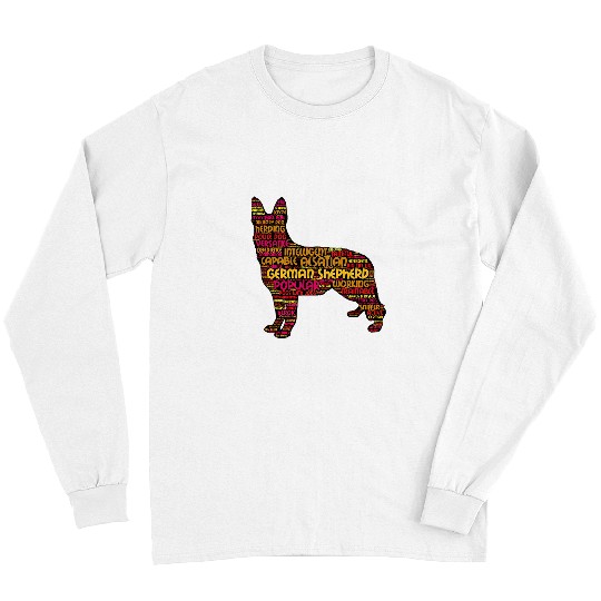 GSD Word Art German Shepherd Dog Dog Long Sleeves