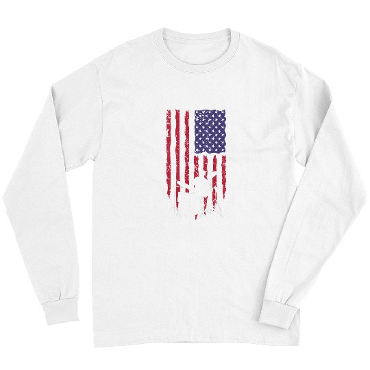Funny Drummer Music Drums vintages Band Drummers Playing Drums USA Flag Long Sleeves