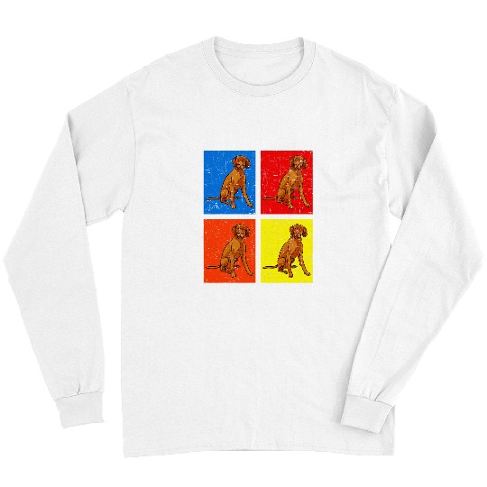 Dog Vizsla Retro Dog Hungarian Short Haired Magyar Vizsla Long Sleeves