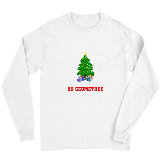 Funny Math Geometry Christmas Tree Geometree Teacher Long Sleeves