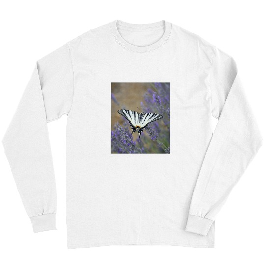Stunning Swallowtail On Lavender Spike Photograph Long Sleeves