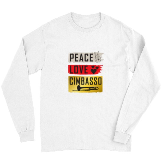 Funny trombones Peace Love Cimbasso trombones Player Musical Instrument Long Sleeves