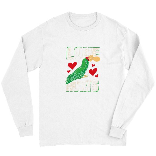 Green Macaw Parrot Love Hurts Design for a Bird owner Long Sleeves