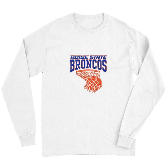 Funny Basketball Boise State University BSU Broncos Basketball Hoop Long Sleeves