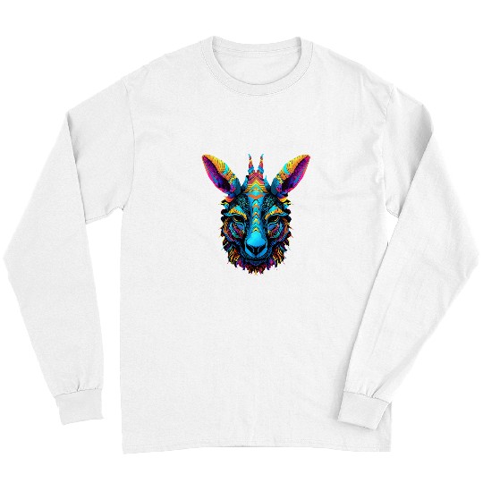 Colorful Geometric Mule Donkey Horse Hybrid Pop Art Animal Long Sleeves
