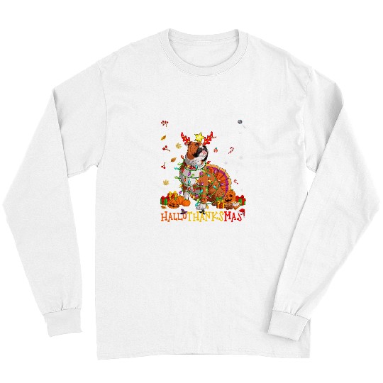 English Bulldog Pet Dog Happy Hallothanksmas Halloween 291 Long Sleeves