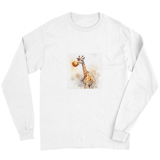 Sport Basketball A Giraffe Playing Basketball. Mammal On Court Long Sleeves