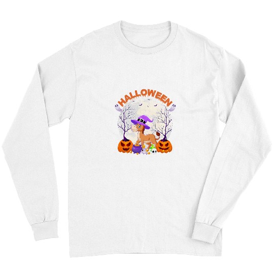 Funny Halloween Design Pumpkin Witchy Donkey Halloween Long Sleeves