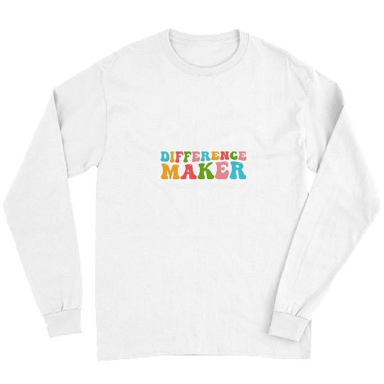 Difference Maker Paraprofessional Funny Teacher Aide Groovy Long Sleeves