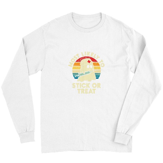 Likely To Halloween Stick Or Treat nurses Vintage Long Sleeves