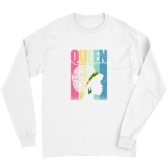 Black Queen Educated Strong Girl Retro Vintage Long Sleeves