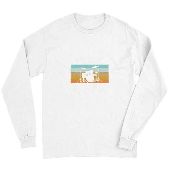Funny Drummer I Destroy Silence Drums Player Drummers Drumming Graphic Long Sleeves