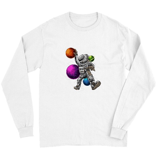 Funny Basketball Astronauts Basketball Astronaut Planets Outer Space Sports Team Player Long Sleeves
