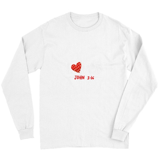 John 3 16 Bible Verse Loved Love Christian Cross Patriotic Long Sleeves