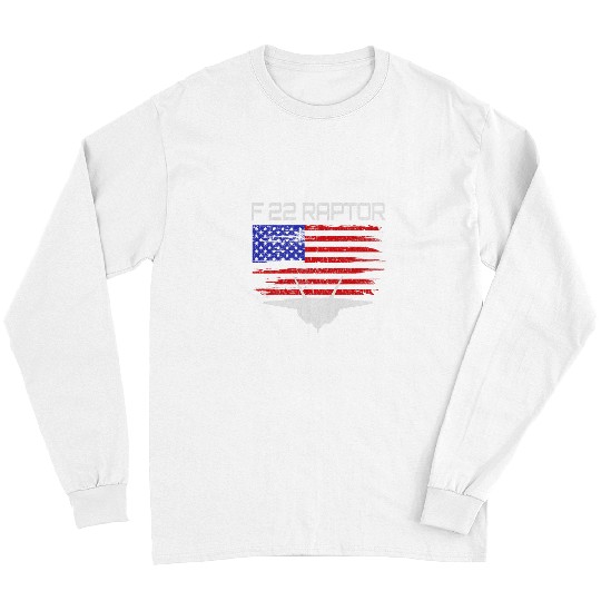 F22 Raptor American Flag Pilot Long Sleeves
