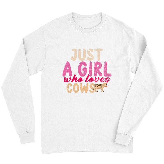 Cow Lover Cute Cow Lover Girls Women Farm Animal Farmer Cow Long Sleeves