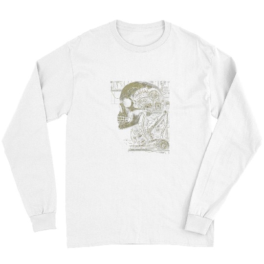 Biomechanical Robot Skull Mechanical Engineering TEEMONGOUS Long Sleeves