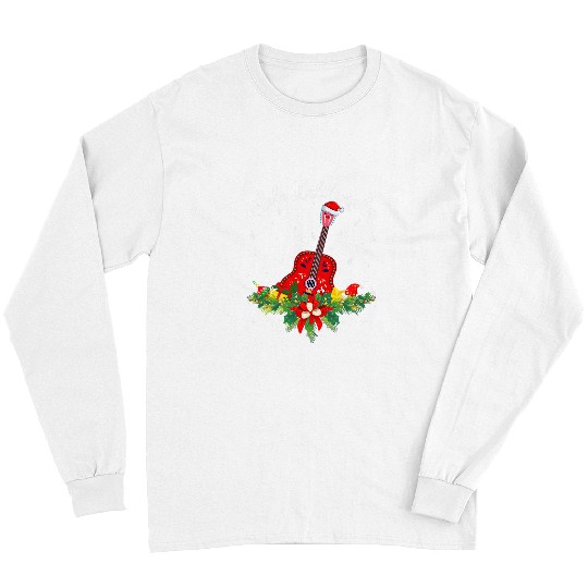 Funny Guitar Lover Ukulele Hawaiian Mele Kalikimaka Ukulele Guitar Christmas 2 Long Sleeves