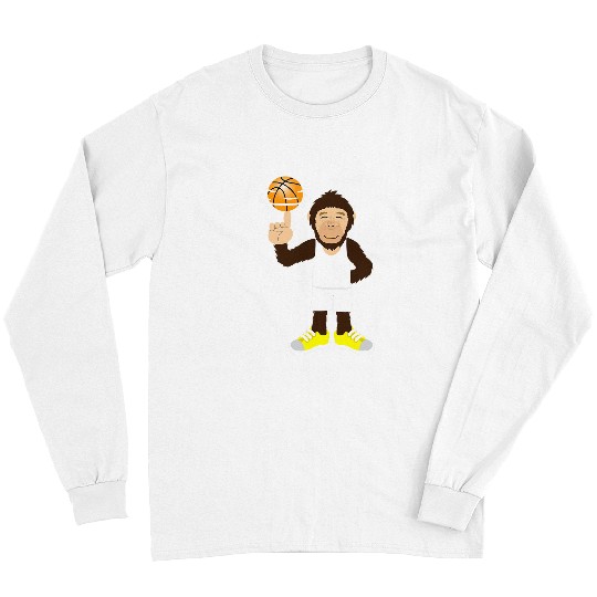 Funny Basketball Ball Monkey Ball Sports Basketball Gift Long Sleeves