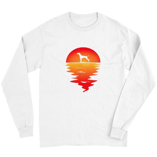 Dog Vizsla Sunset Vizsla Dog Long Sleeves