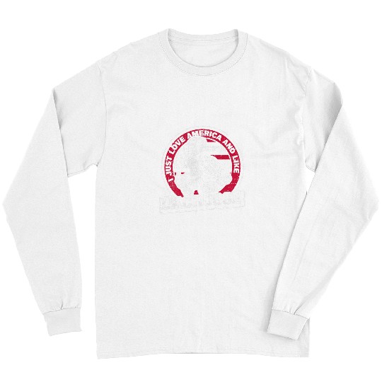 Sport Lacrosse Gift Love America And Like Lacrosse Fan Mom Goalie Lacrosse 3 Long Sleeves