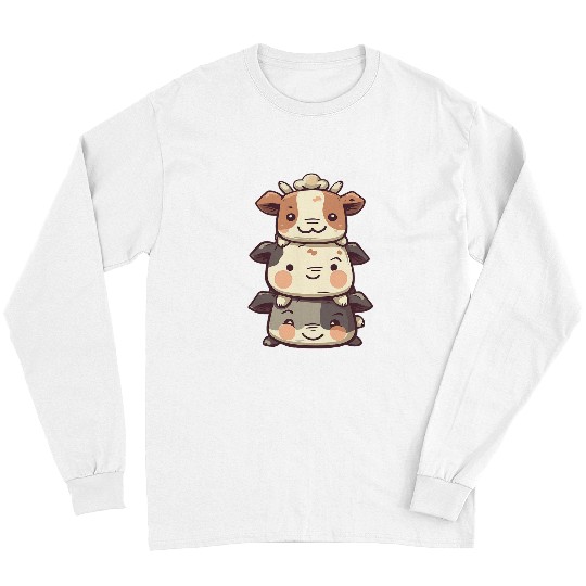 Cow Lover Cute Cow Agriculture Funny Lazy Animals Long Sleeves