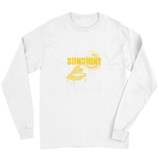 Funny Piano Music I Just Love Sunshine Piano Retro Pianist Designs Present Long Sleeves